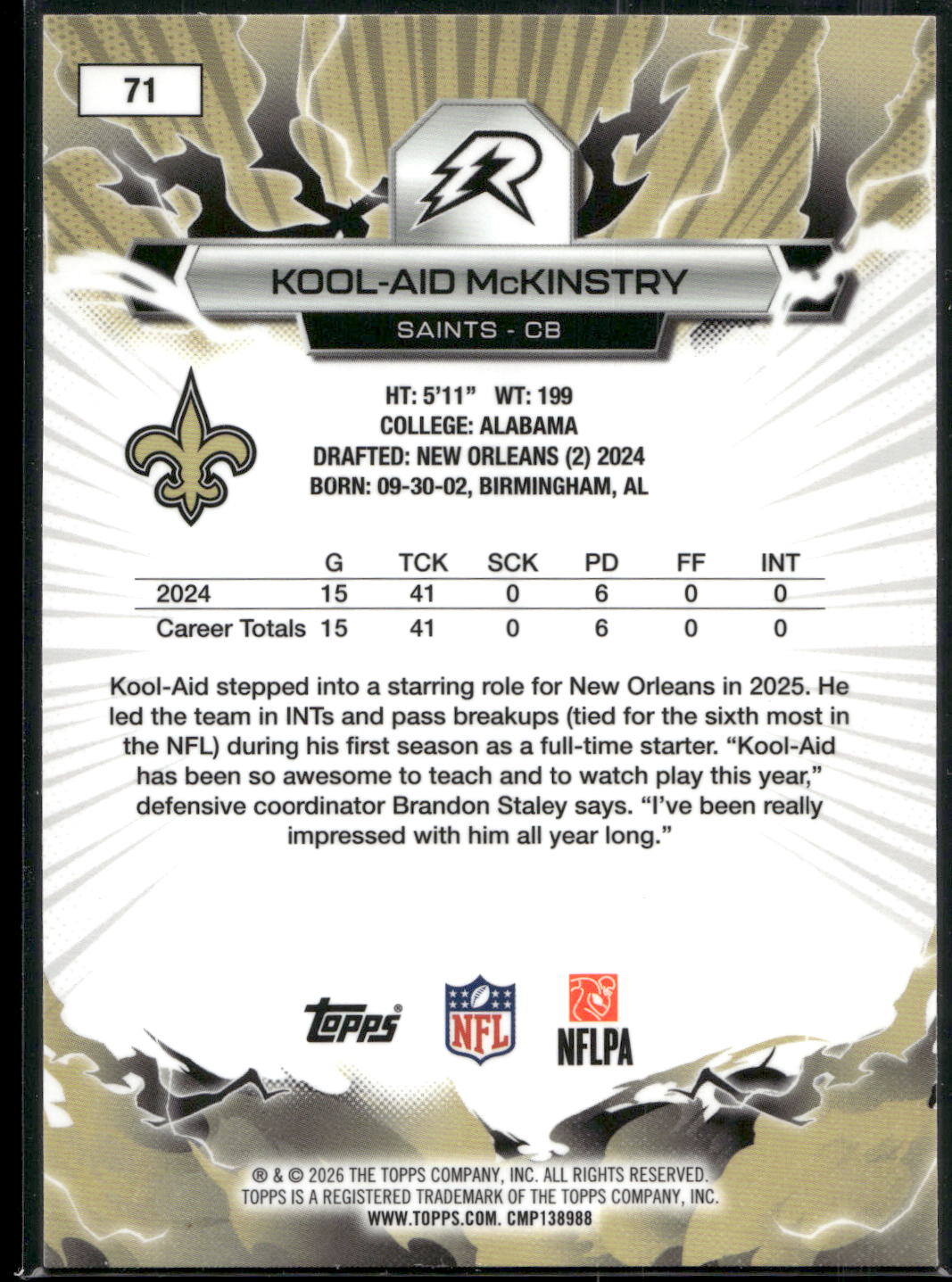 2025 Topps Resurgence #71 Kool-Aid McKinstry
