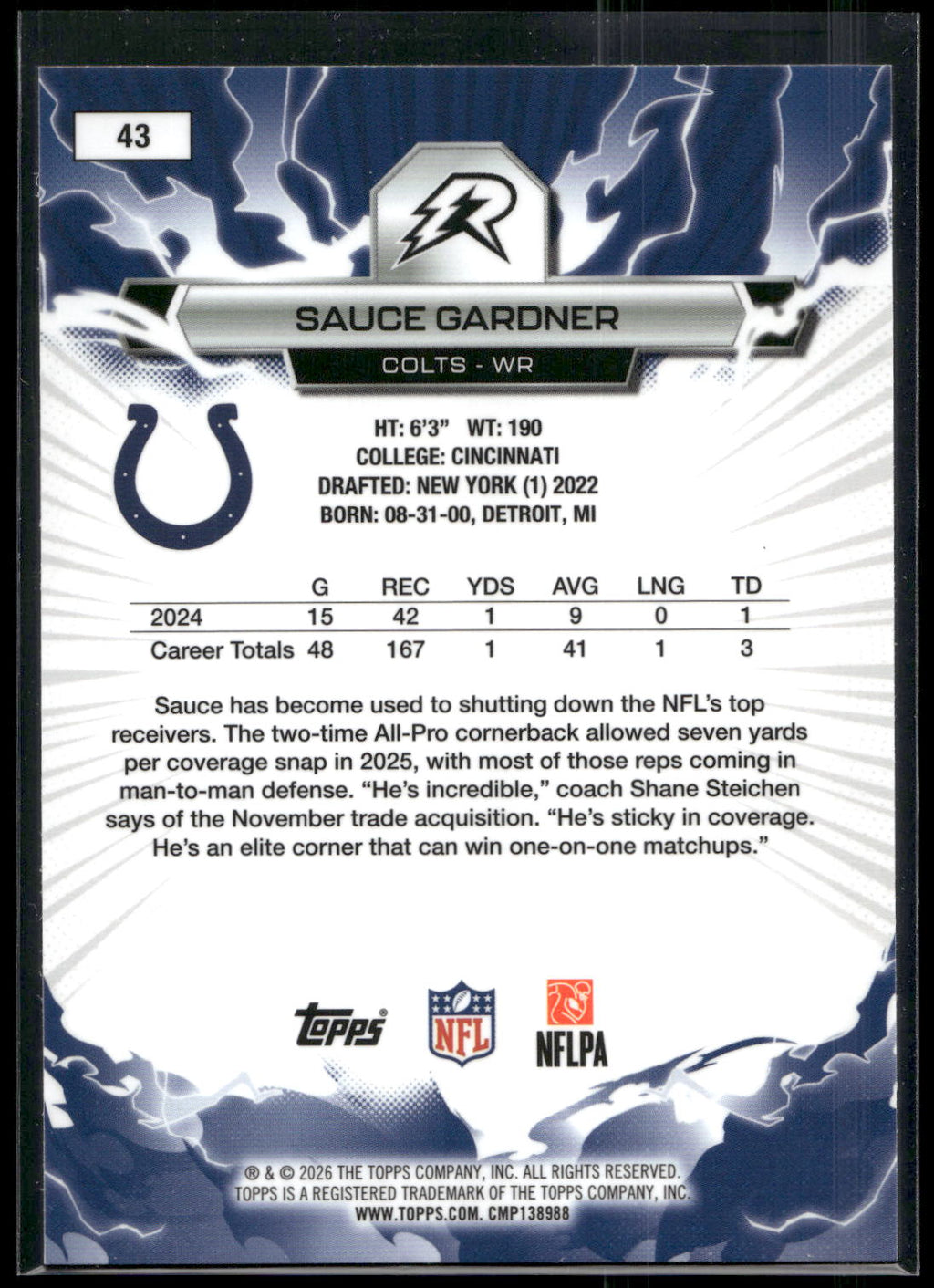 2025 Topps Resurgence #43 Sauce Gardner