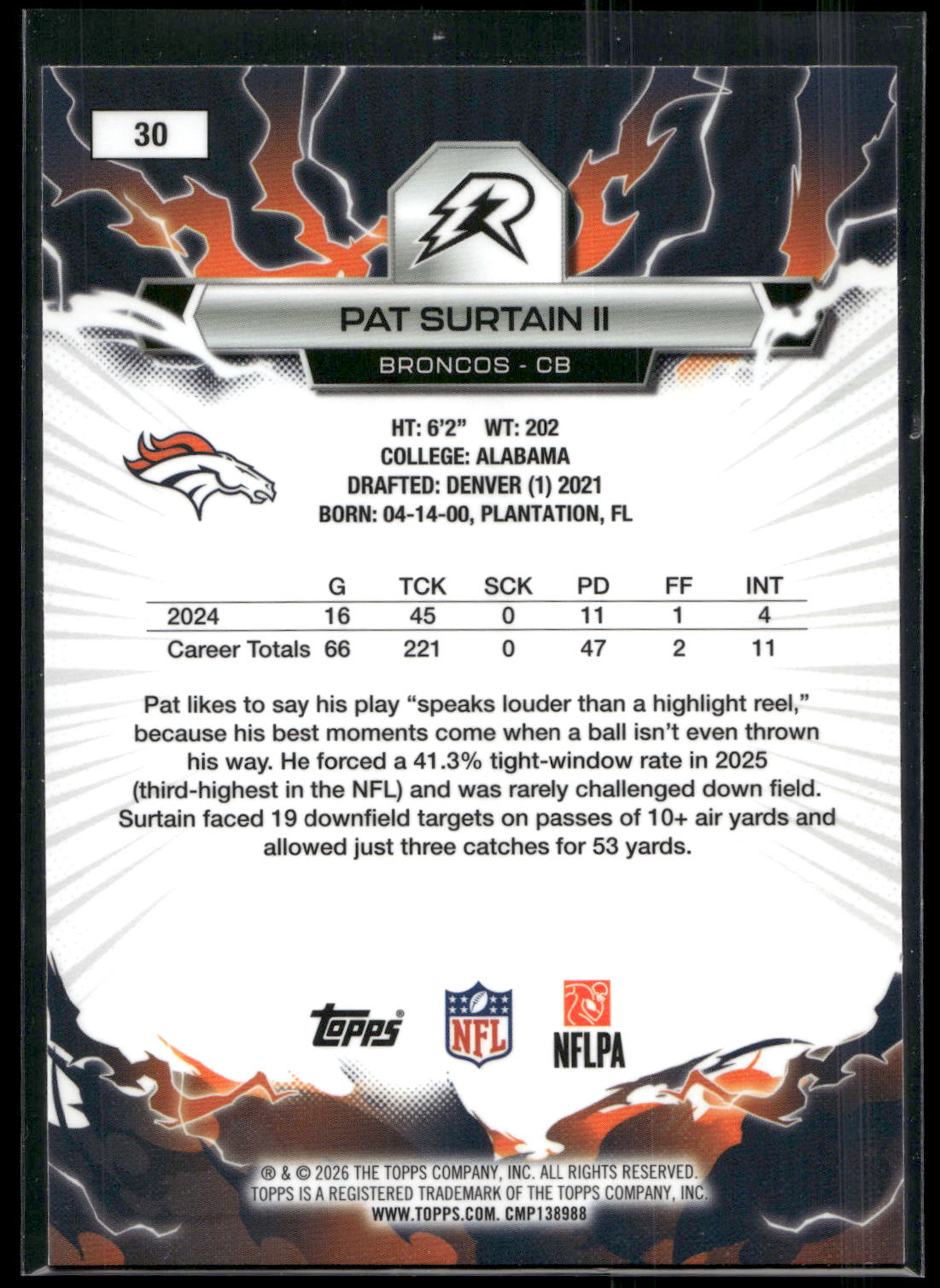 2025 Topps Resurgence #30 Pat Surtain II