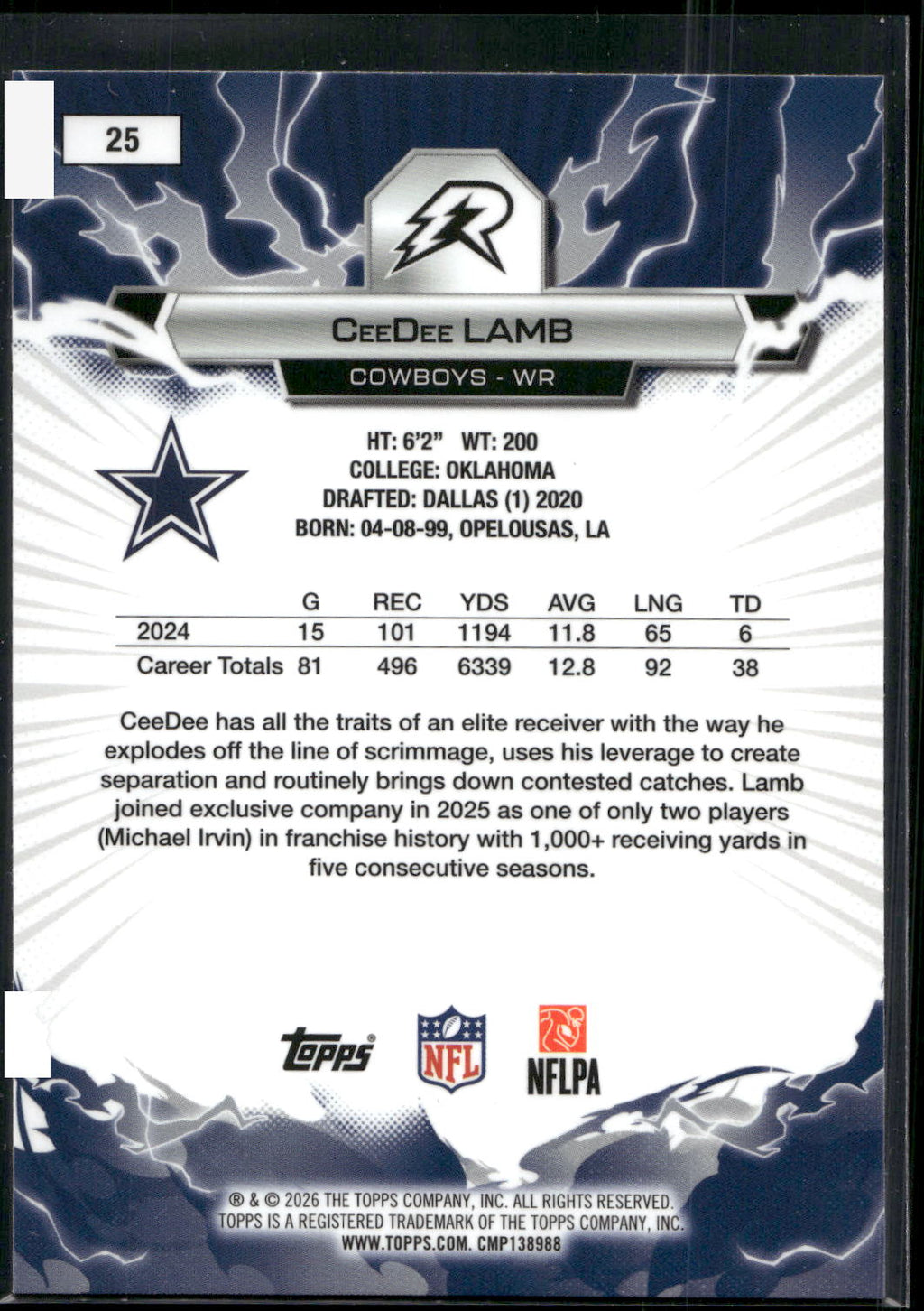 2025 Topps Resurgence #25 CeeDee Lamb