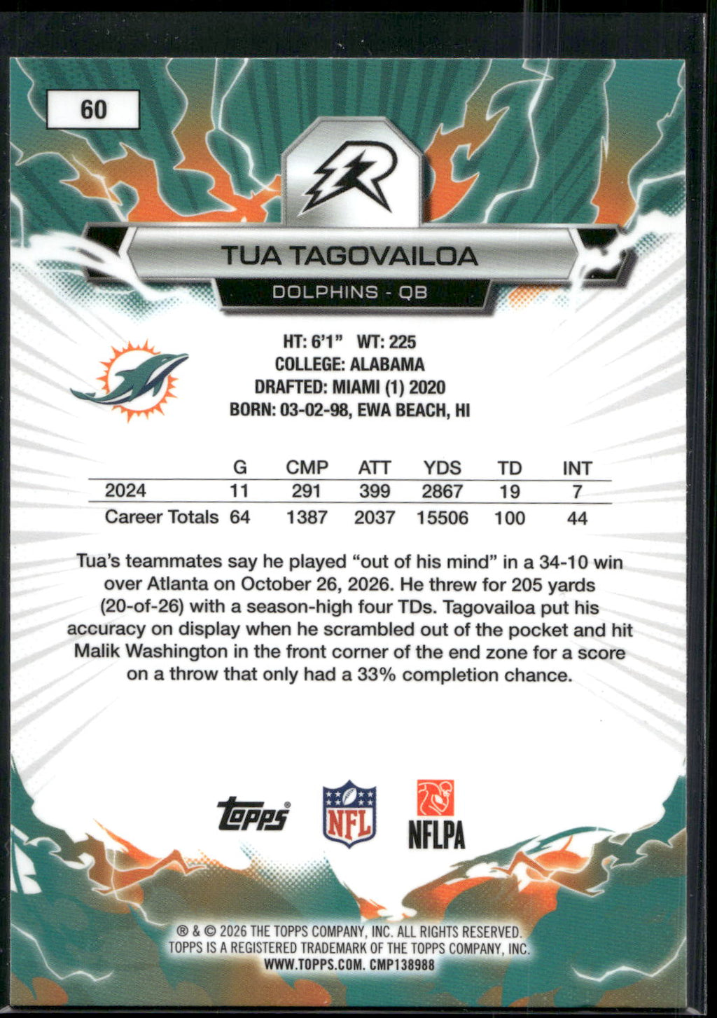 2025 Topps Resurgence #60 Tua Tagovailoa