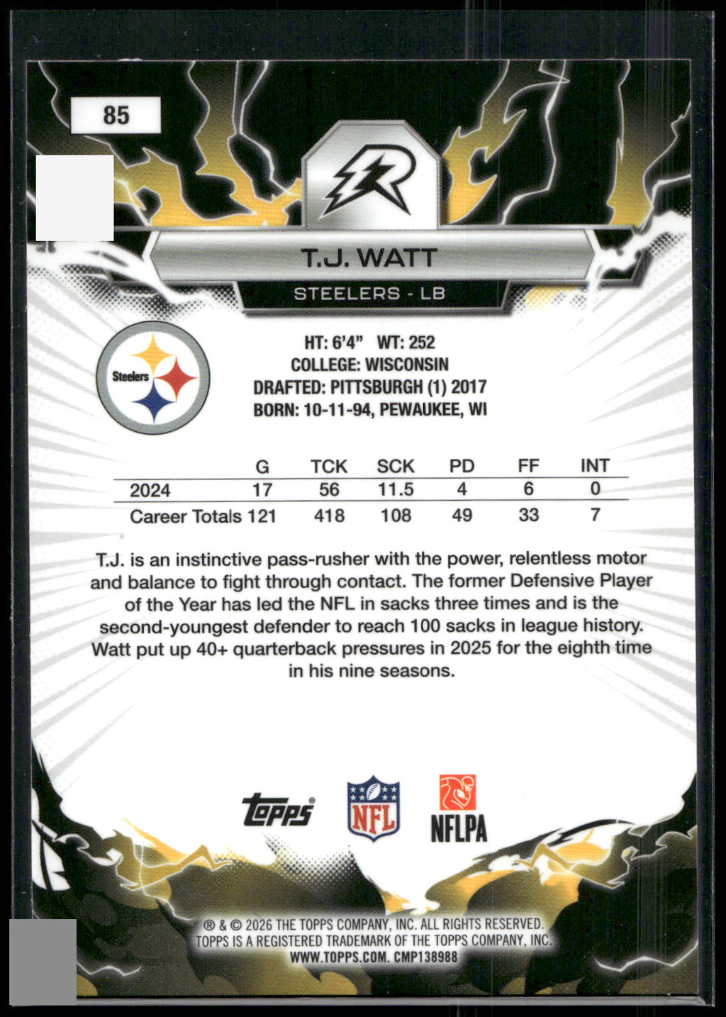 2025 Topps Resurgence #85 T.J. Watt