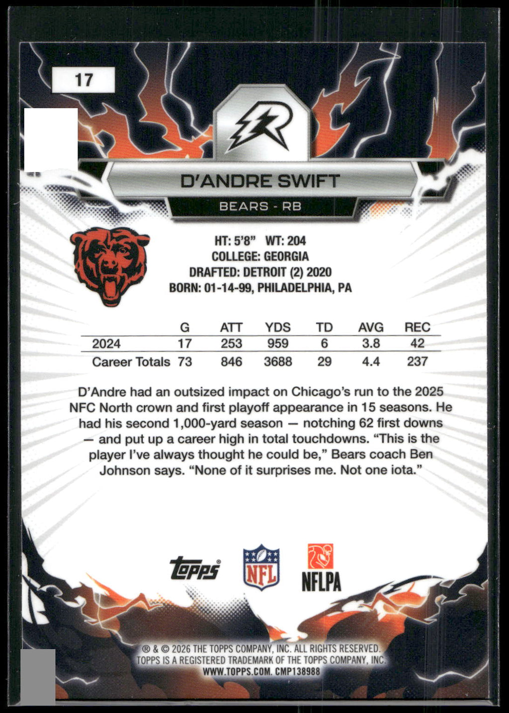 2025 Topps Resurgence #17 D’Andre Swift
