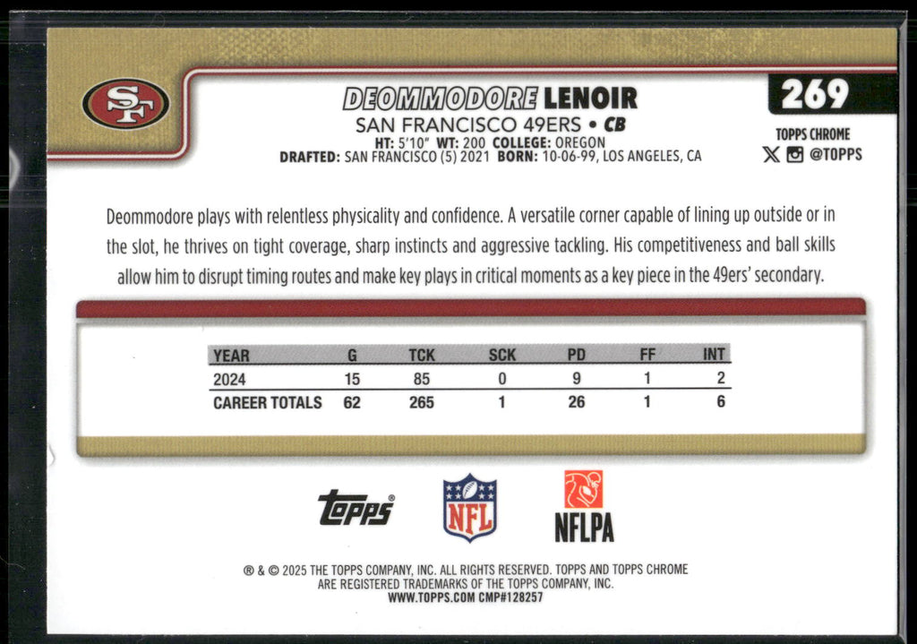 2025 Topps Chrome #269 Deommodore Lenoir