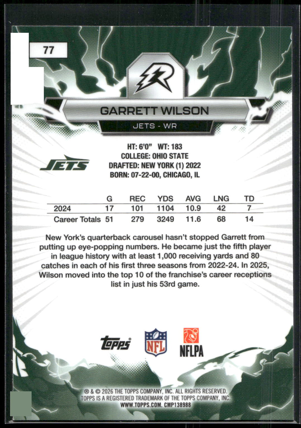 2025 Topps Resurgence #77 Garrett Wilson