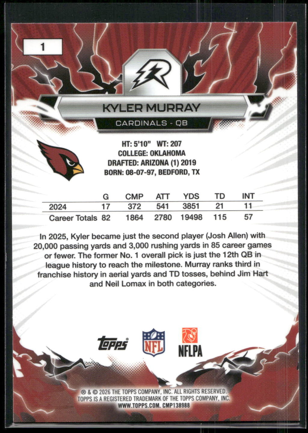 2025 Topps Resurgence #1 Kyler Murray