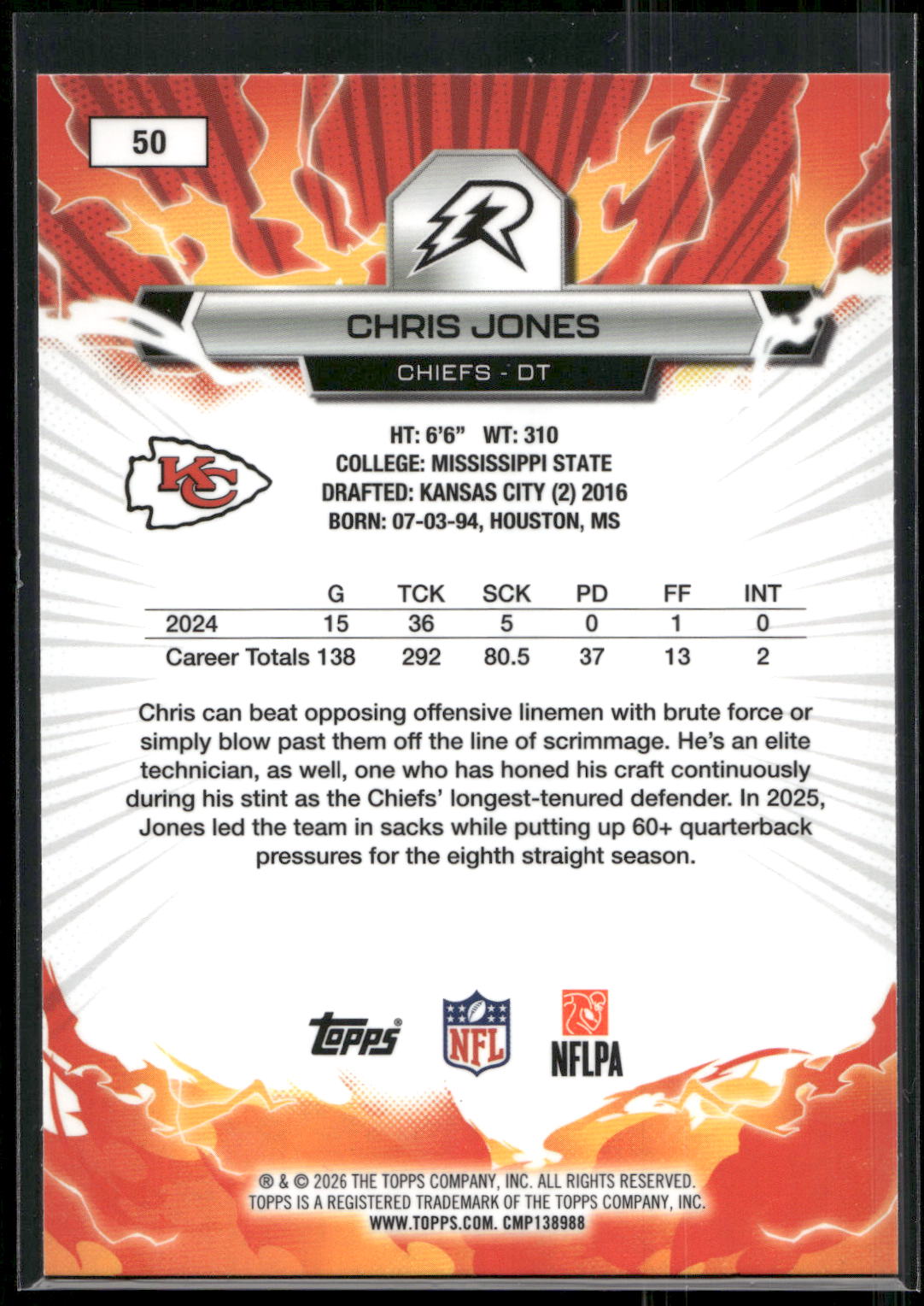 2025 Topps Resurgence #50 Chris Jones