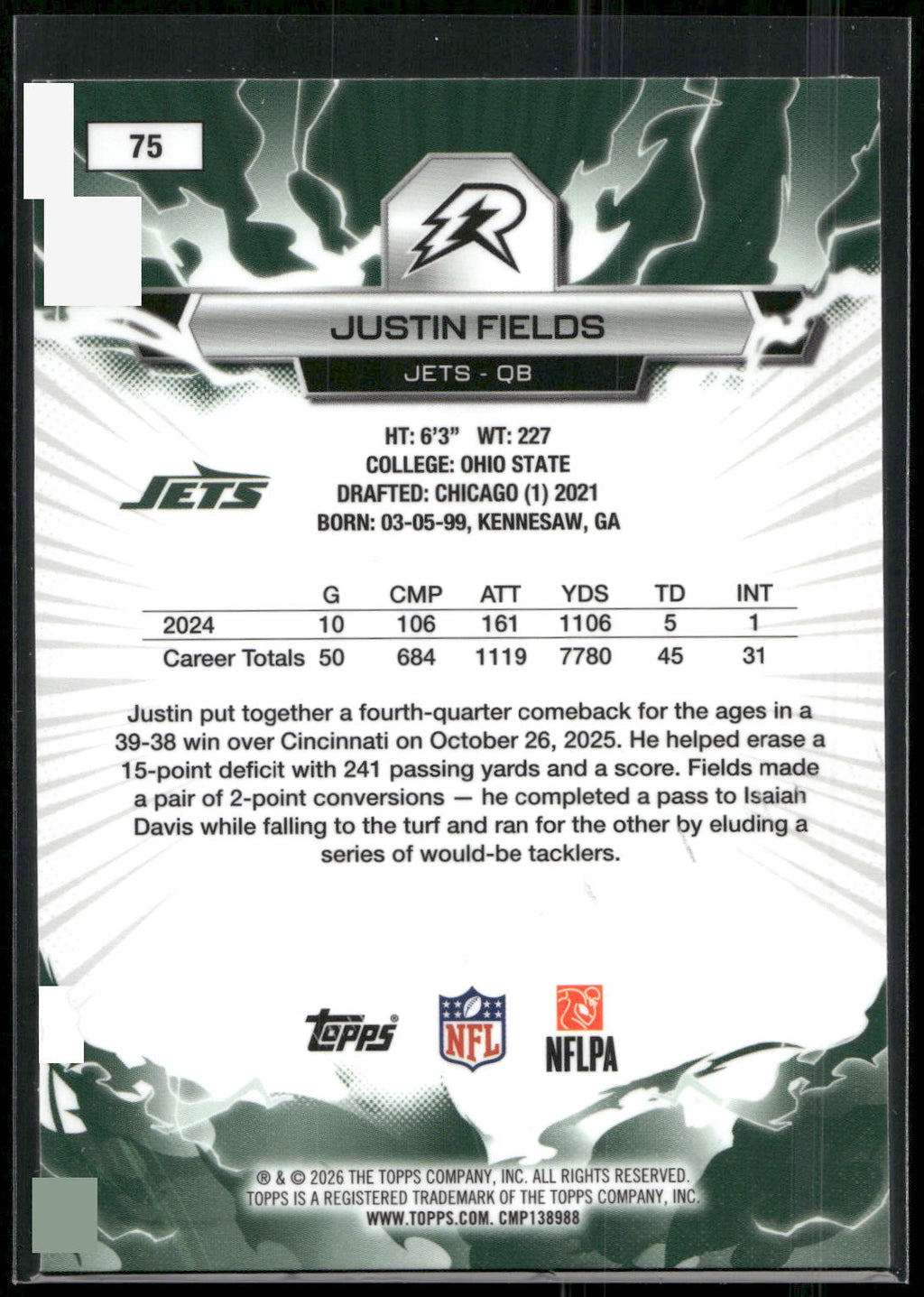 2025 Topps Resurgence #75 Justin Fields
