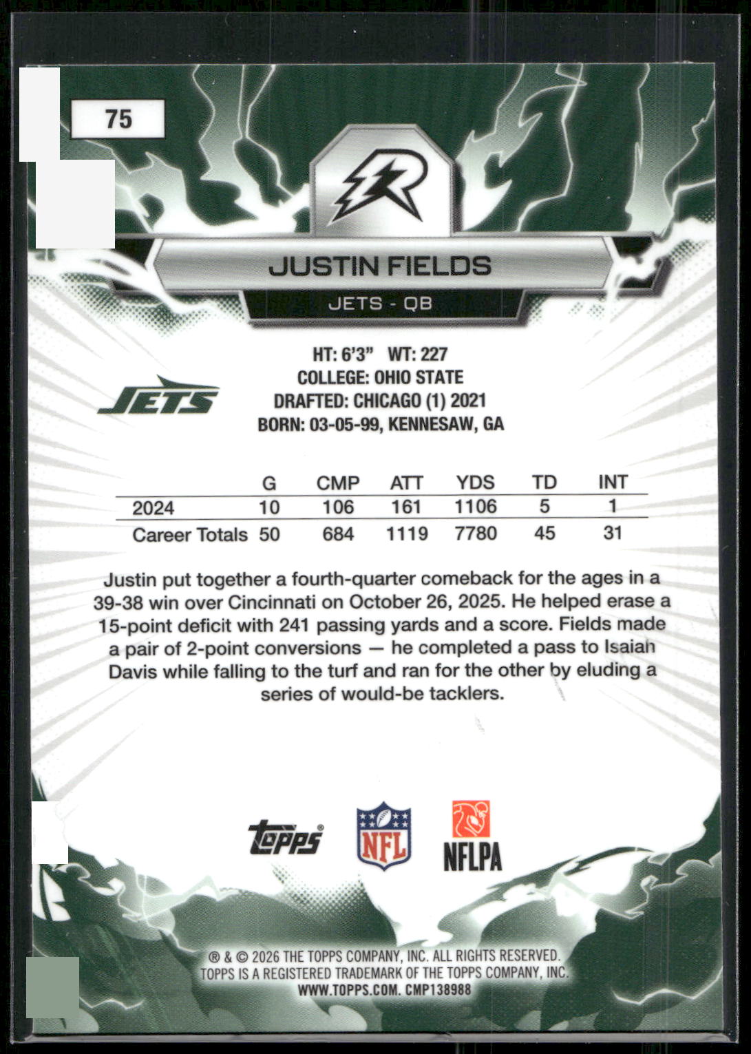 2025 Topps Resurgence #75 Justin Fields