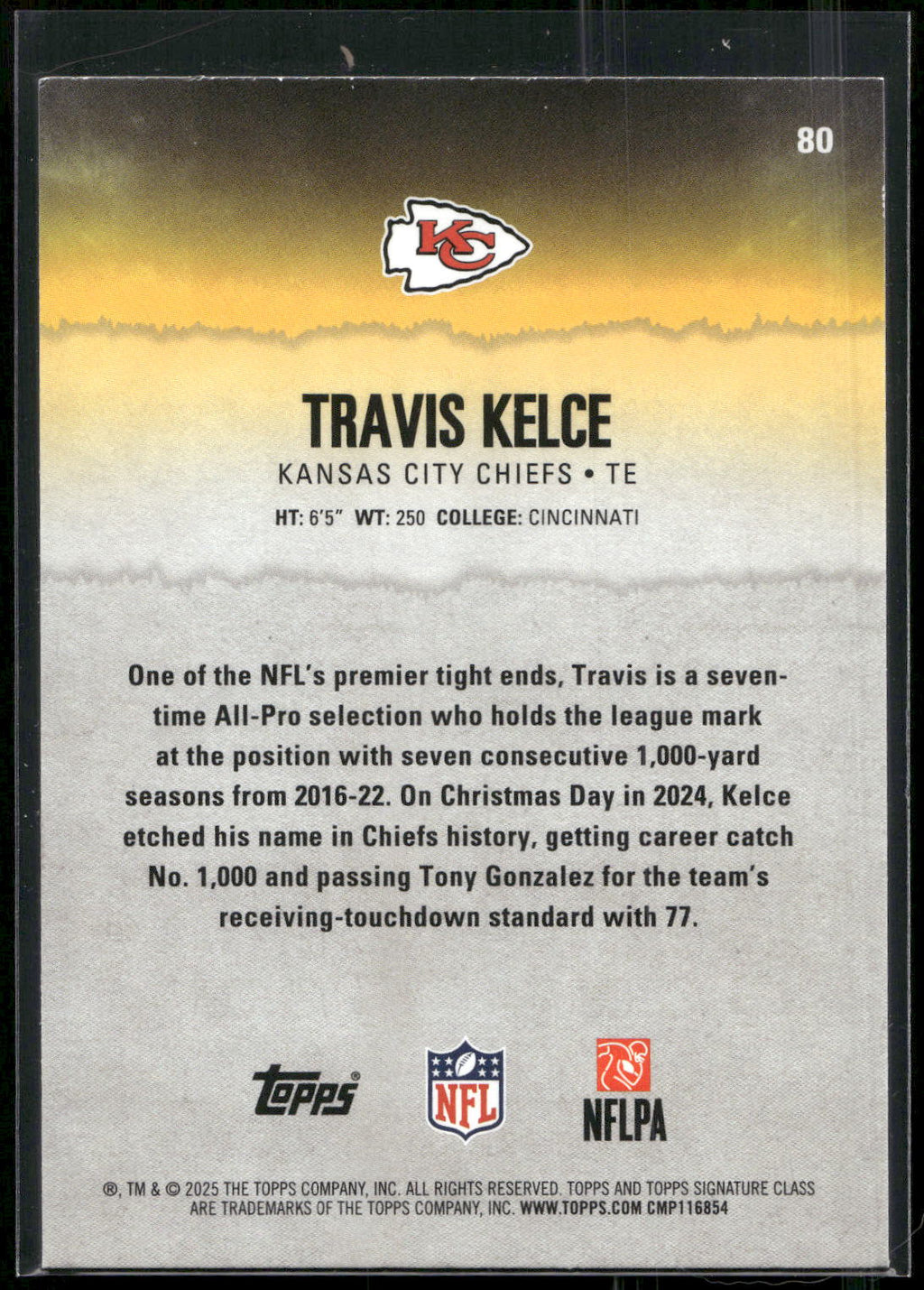 2025 Topps Signature Class #80 Travis Kelce
