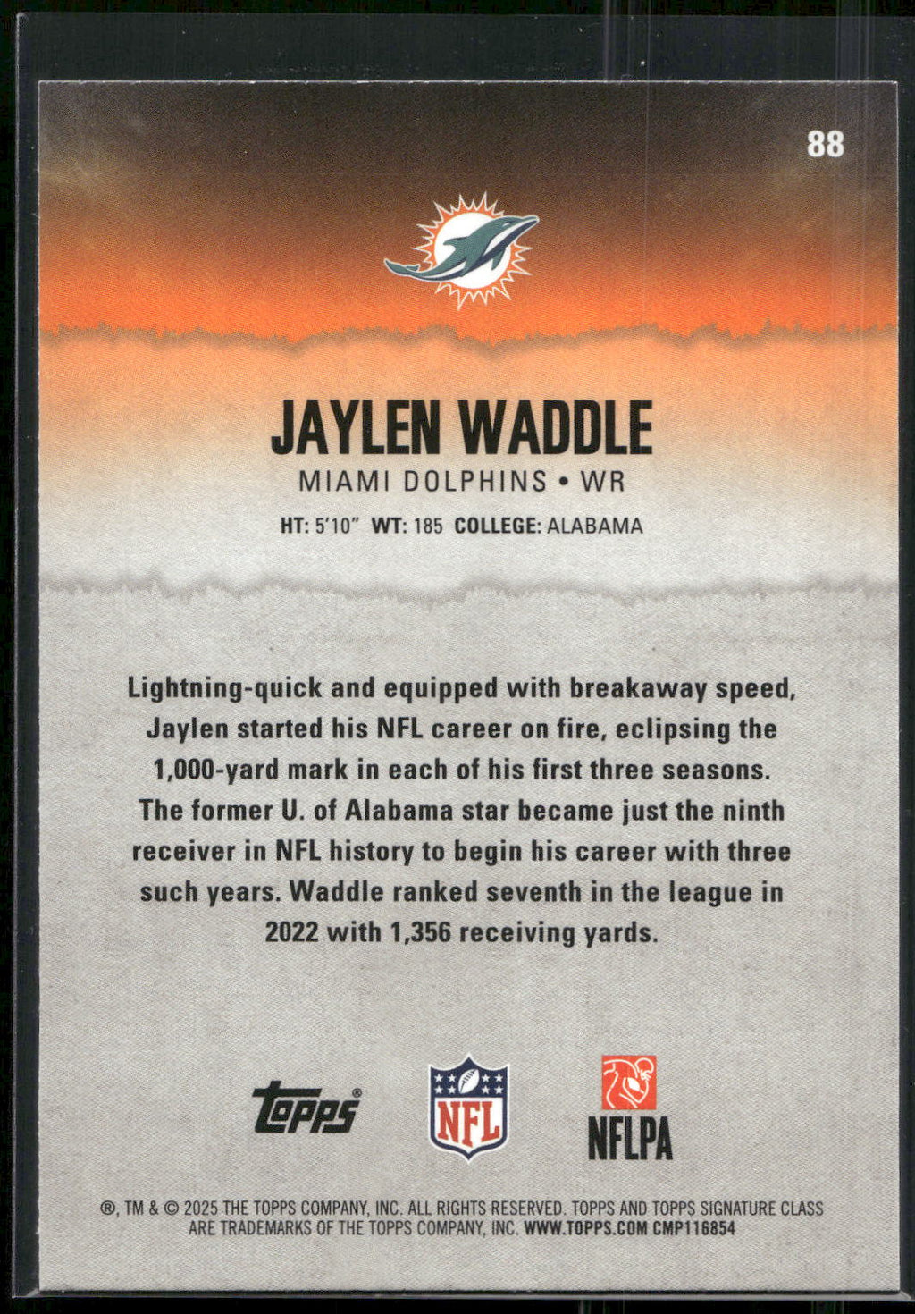 2025 Topps Signature Class #88 Jaylen Waddle