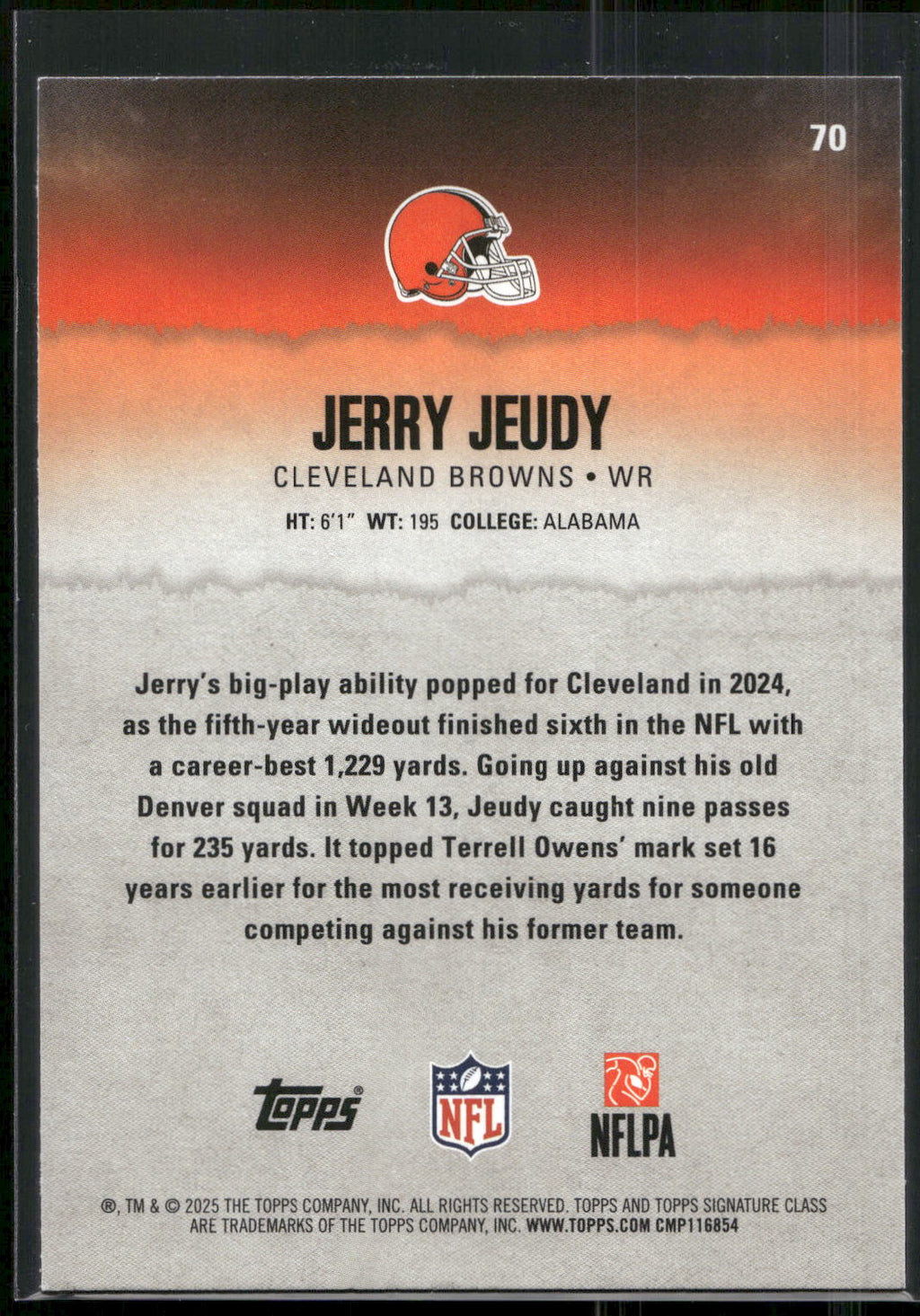 2025 Topps Signature Class #70 Jerry Jeudy