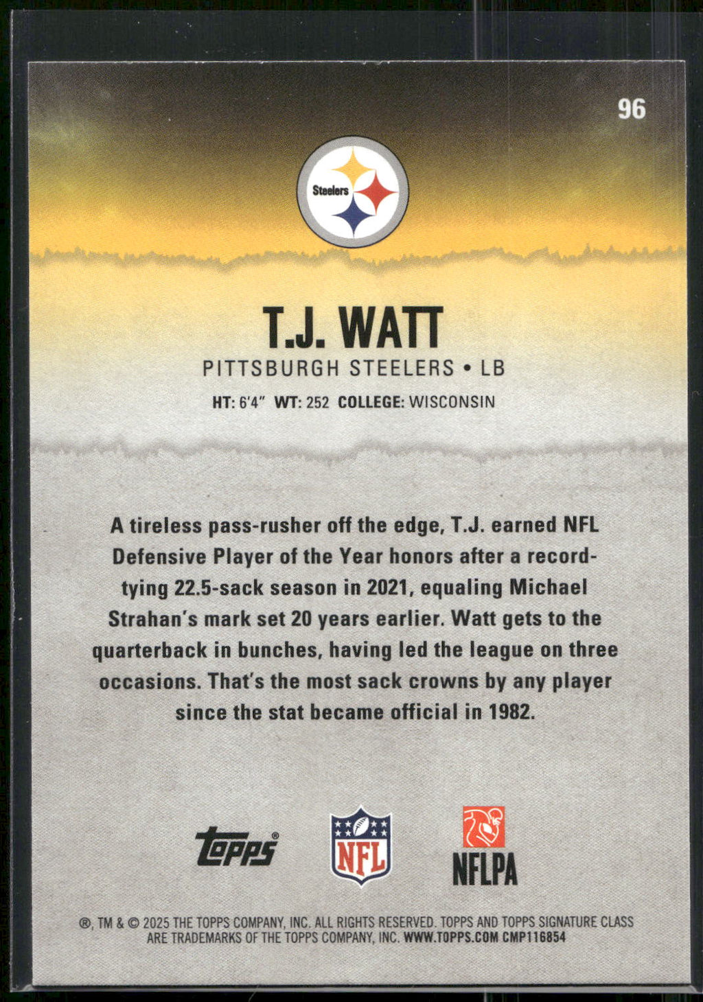 2025 Topps Signature Class #96 T.J. Watt