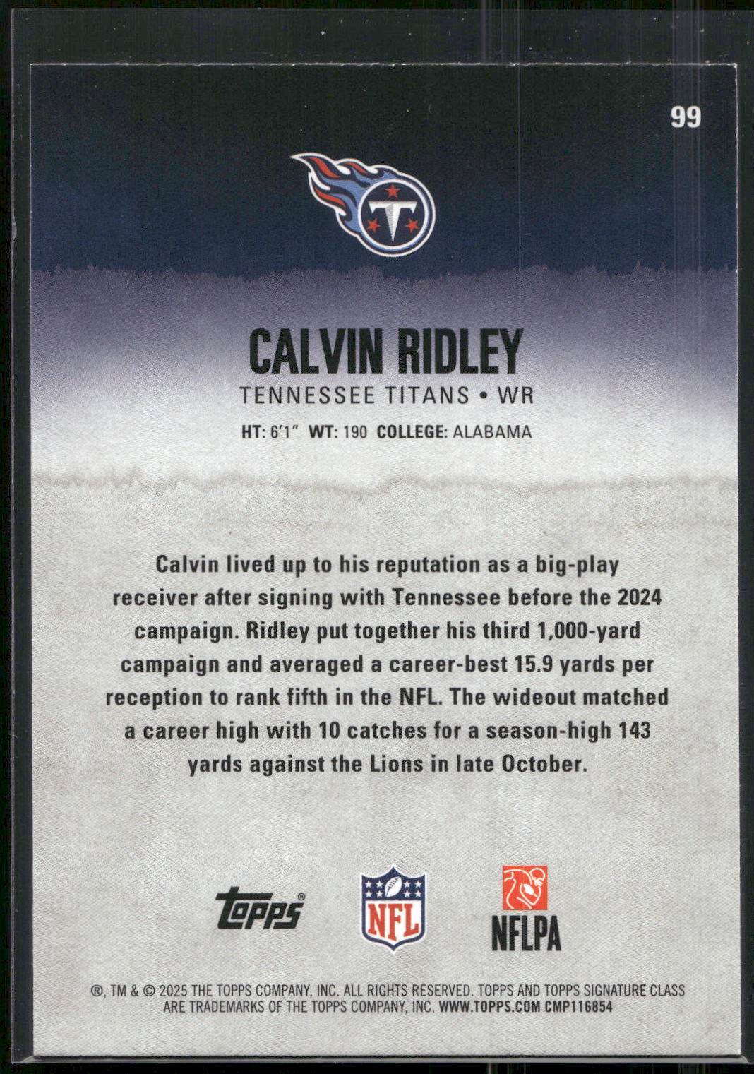 2025 Topps Signature Class #99 Calvin Ridley