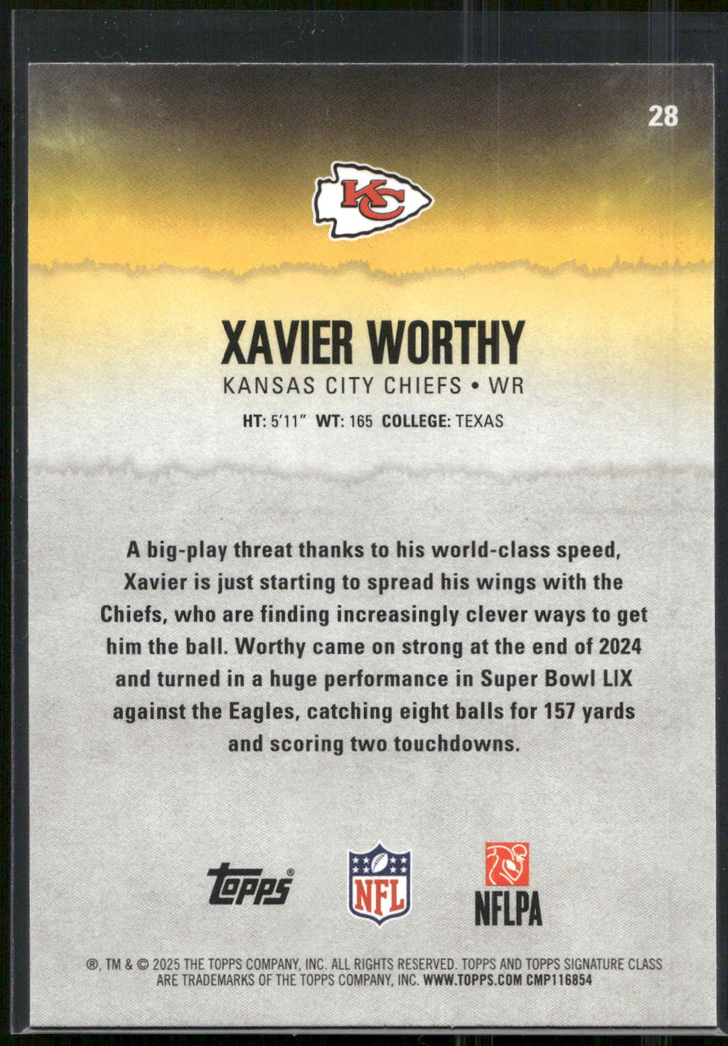 2025 Topps Signature Class #28 Xavier Worthy