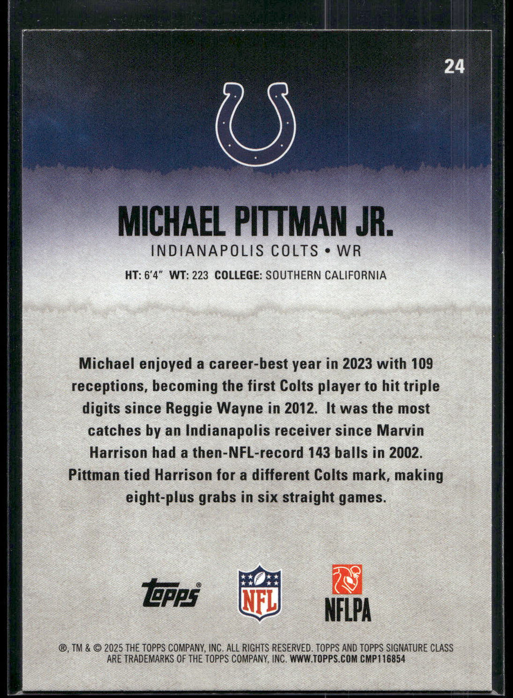 2025 Topps Signature Class #24 Michael Pittman Jr.