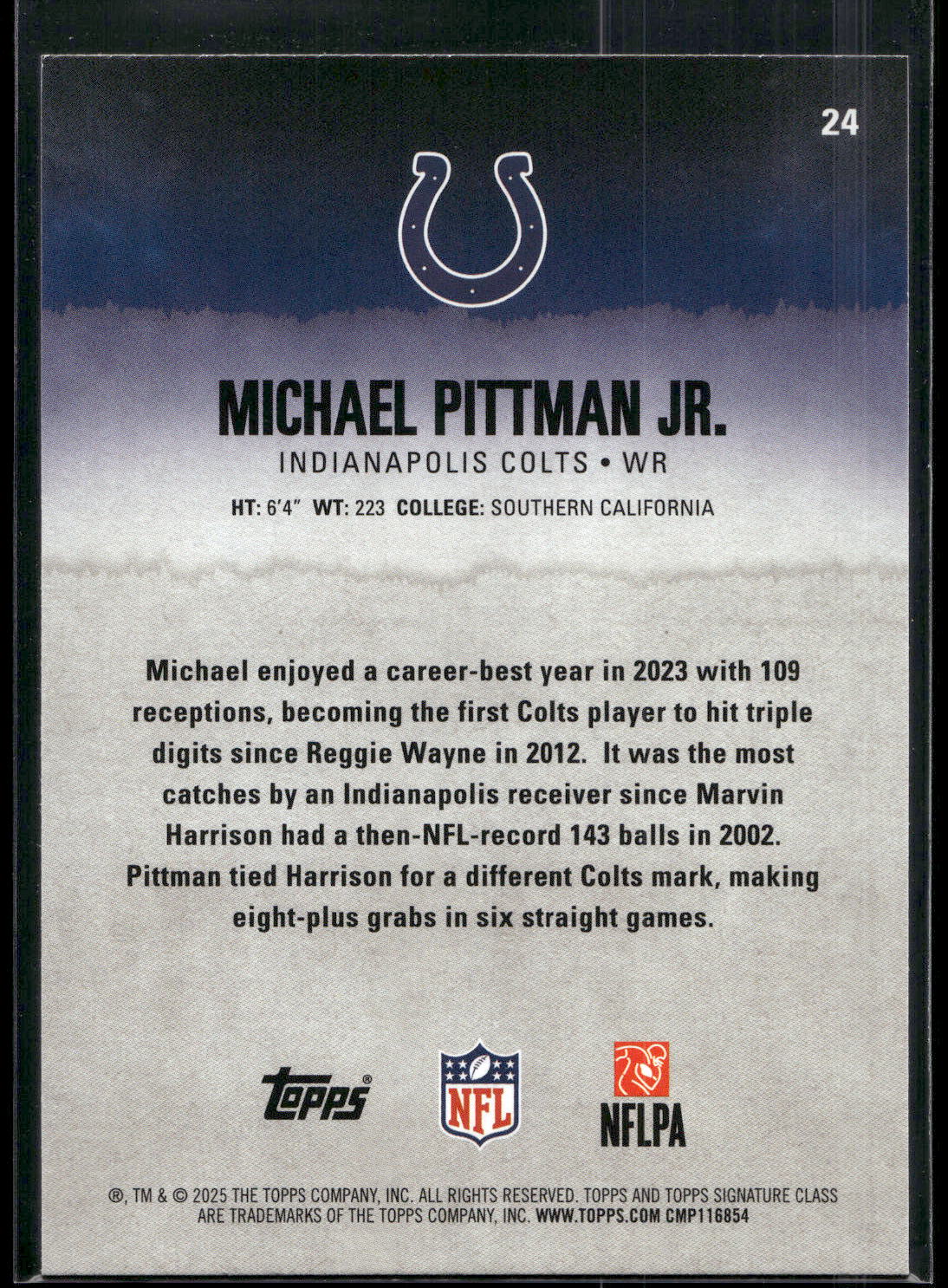 2025 Topps Signature Class #24 Michael Pittman Jr.