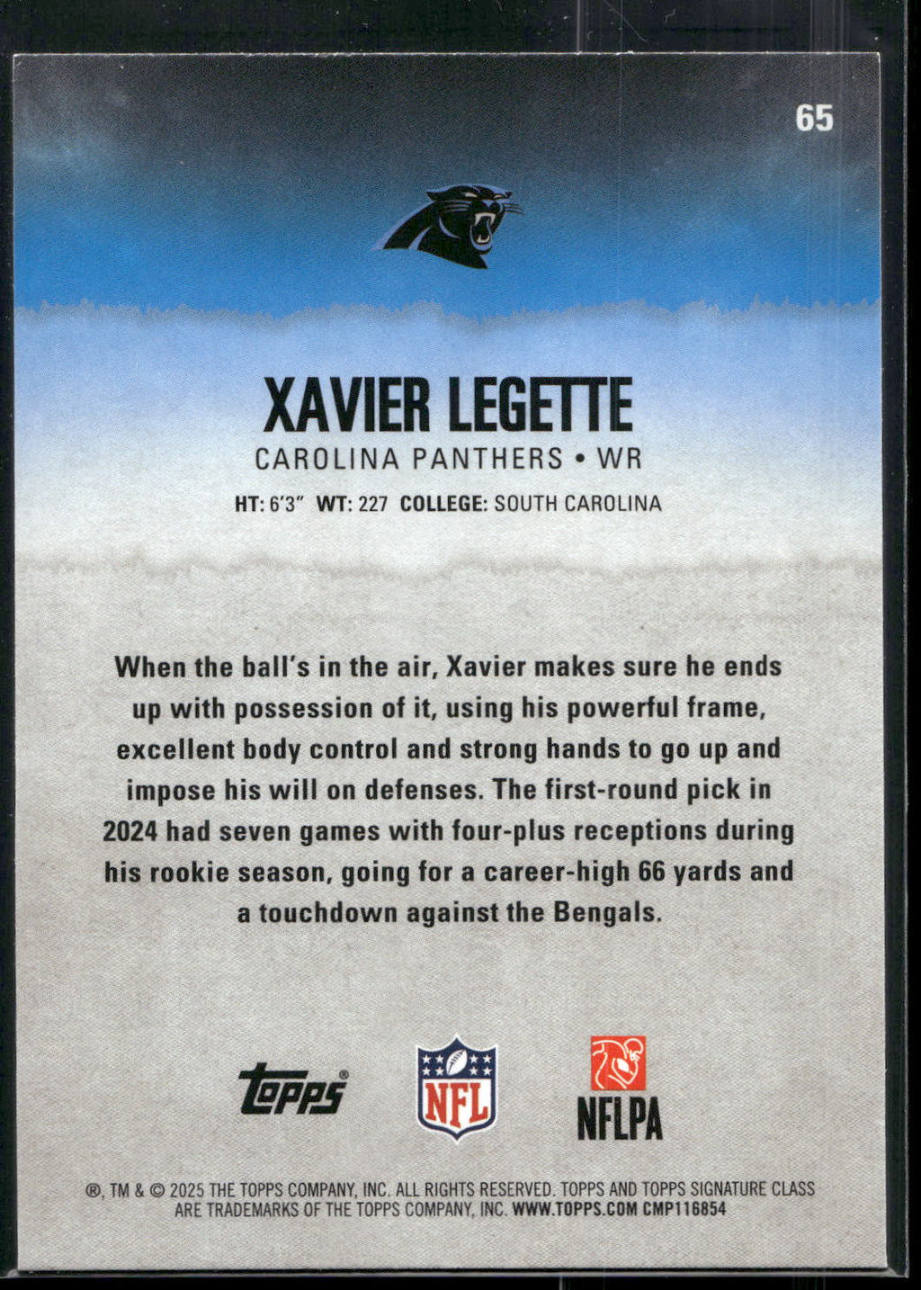 2025 Topps Signature Class #65 Xavier Legette