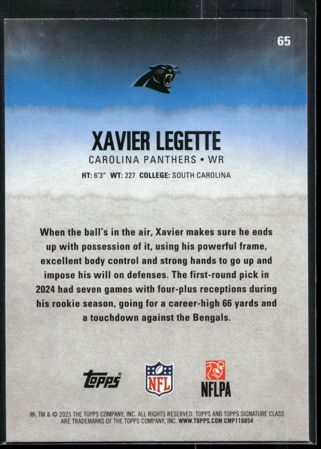 2025 Topps Signature Class #65 Xavier Legette