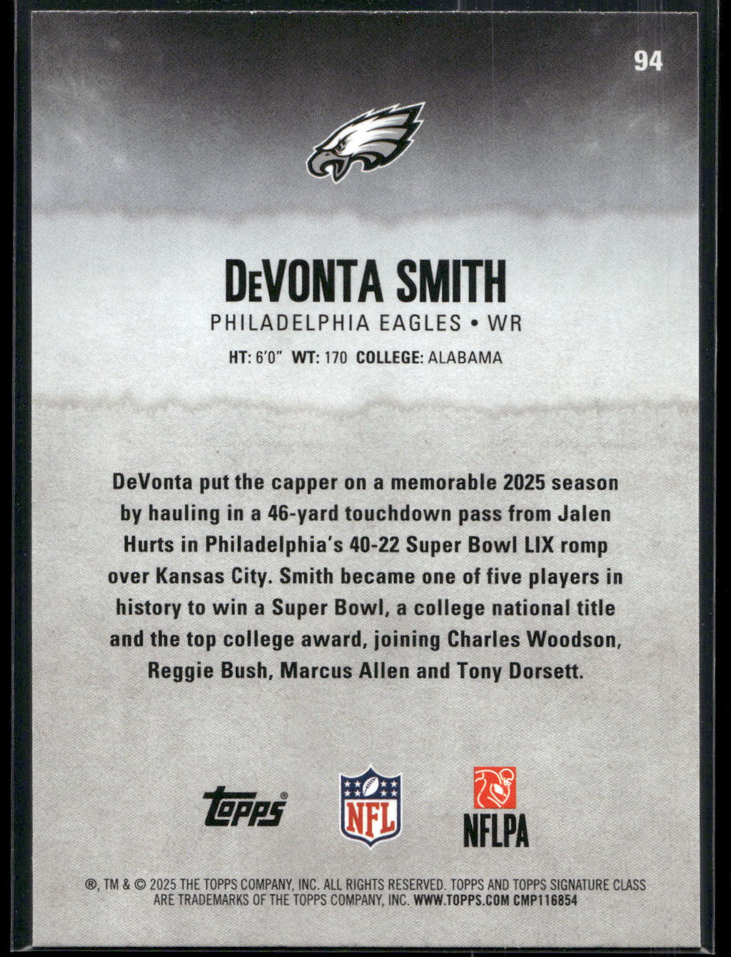 2025 Topps Signature Class #94 DeVonta Smith