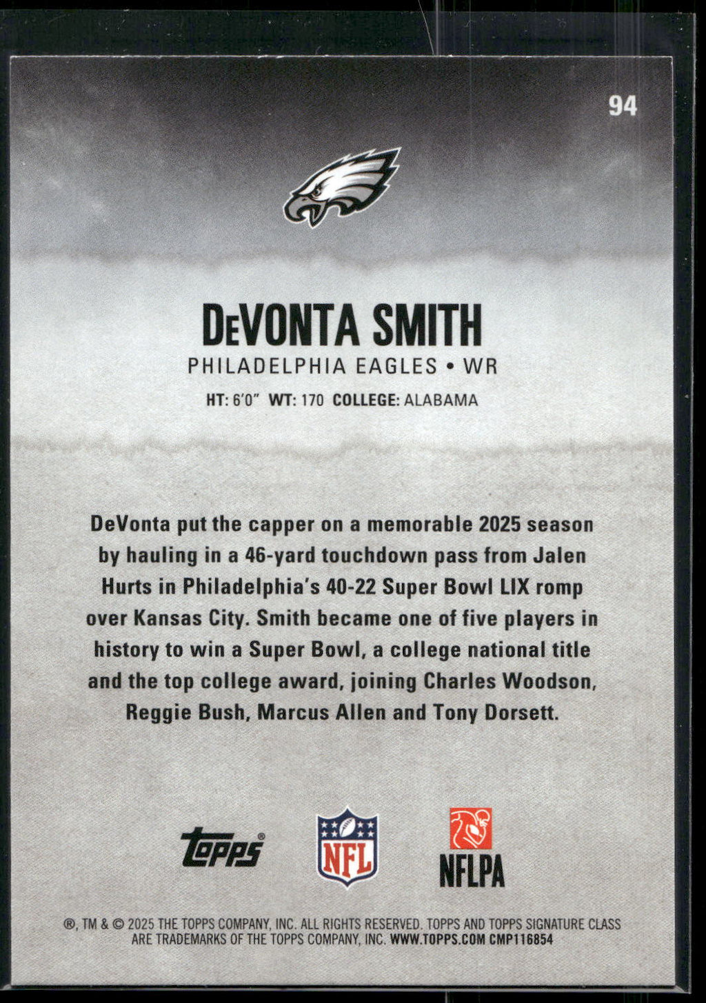 2025 Topps Signature Class #94 DeVonta Smith