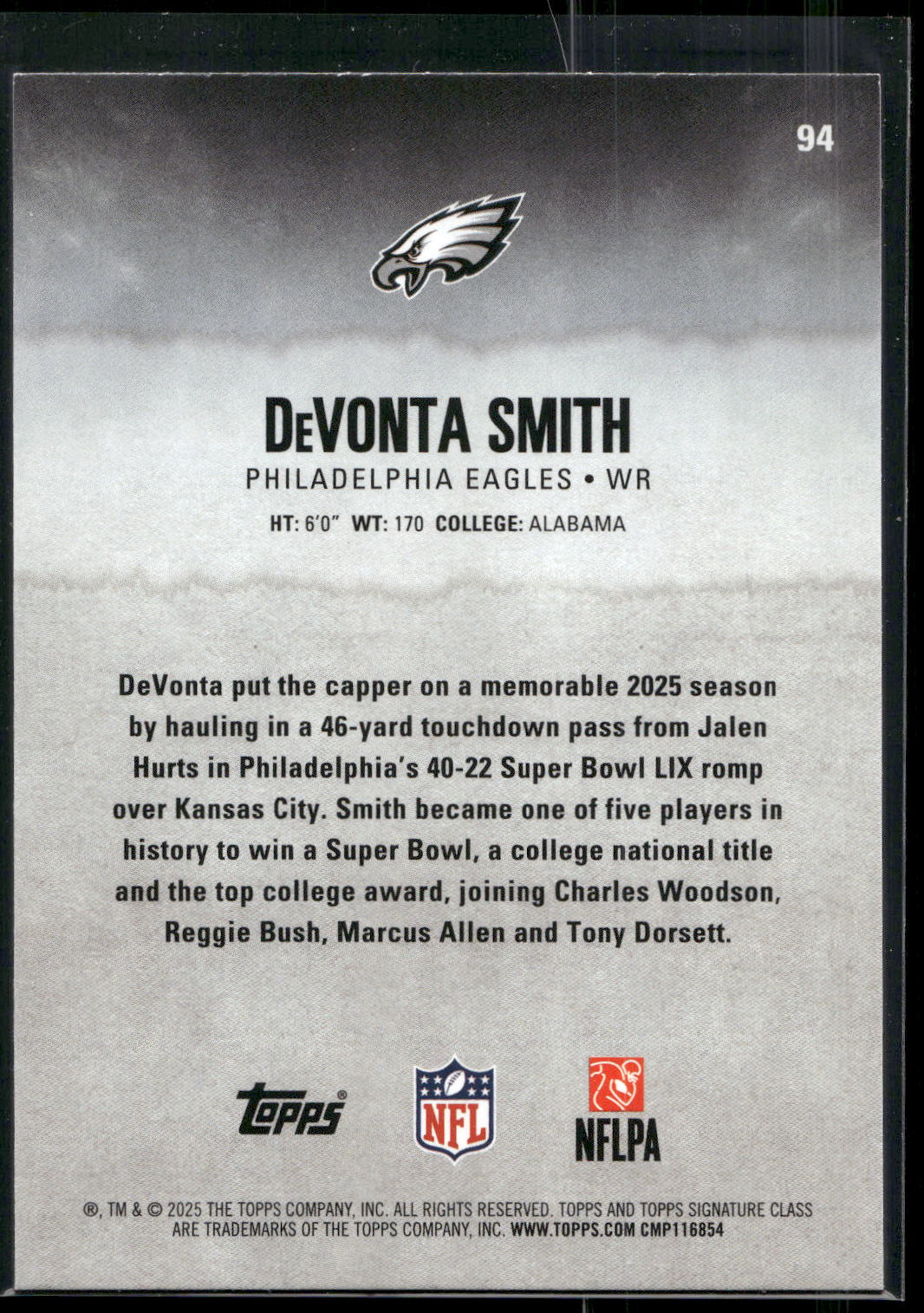 2025 Topps Signature Class #94 DeVonta Smith