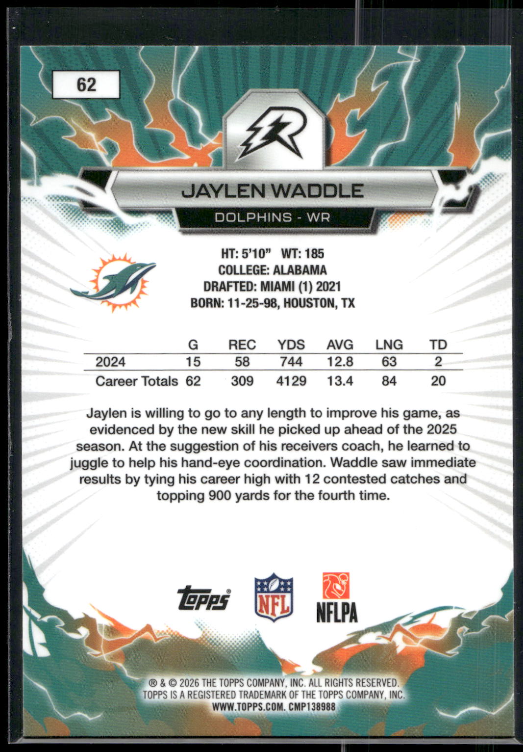 2025 Topps Resurgence #62 Jaylen Waddle