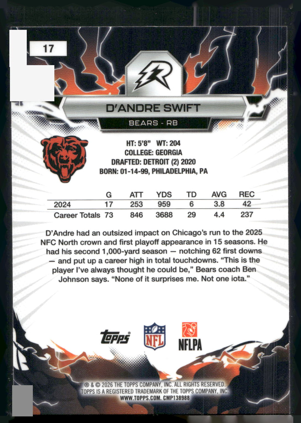 2025 Topps Resurgence #17 D’Andre Swift
