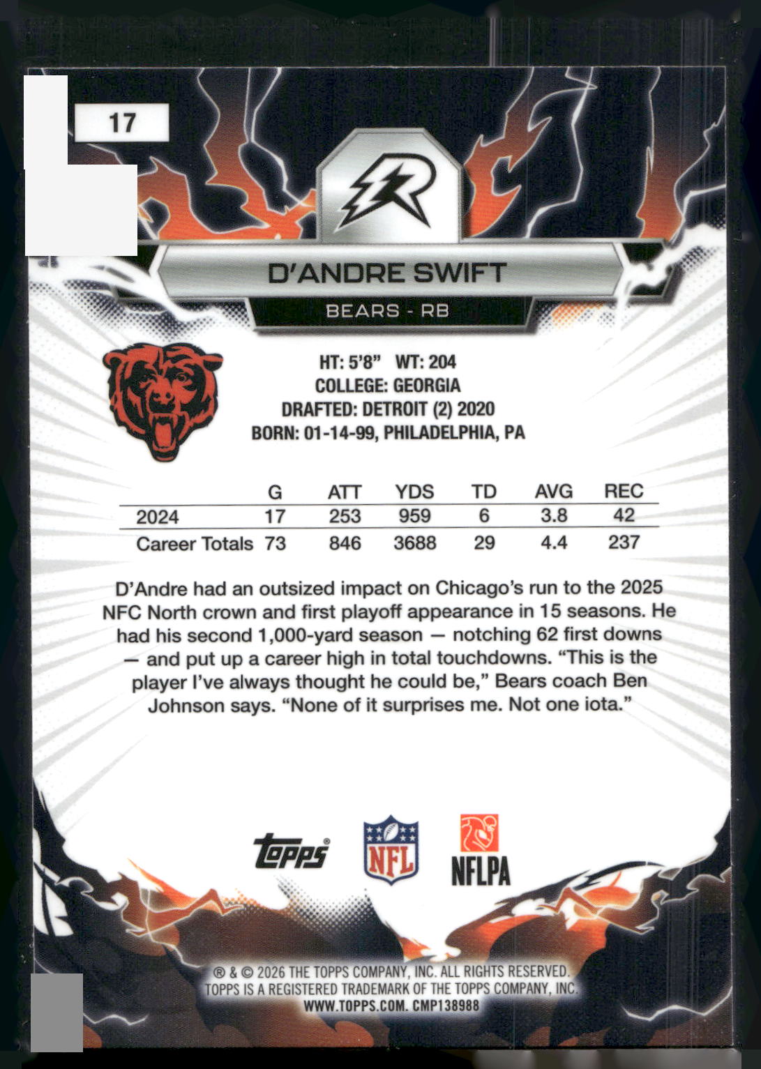 2025 Topps Resurgence #17 D’Andre Swift
