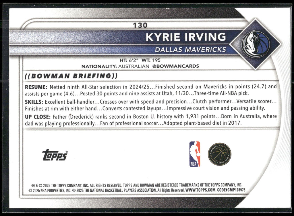 2025-26 Bowman #130 Kyrie Irving