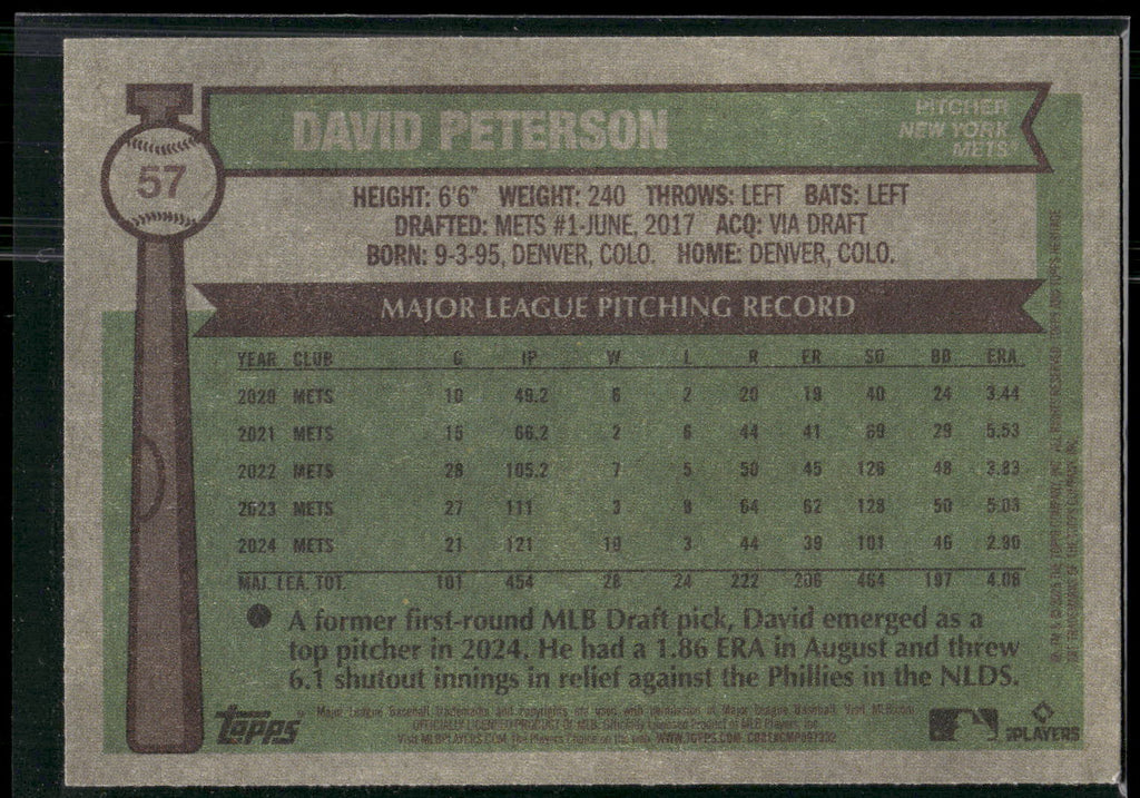 2025 Topps Heritage #57 David Peterson