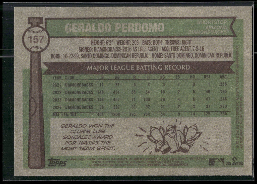 2025 Topps Heritage #157 Geraldo Perdomo