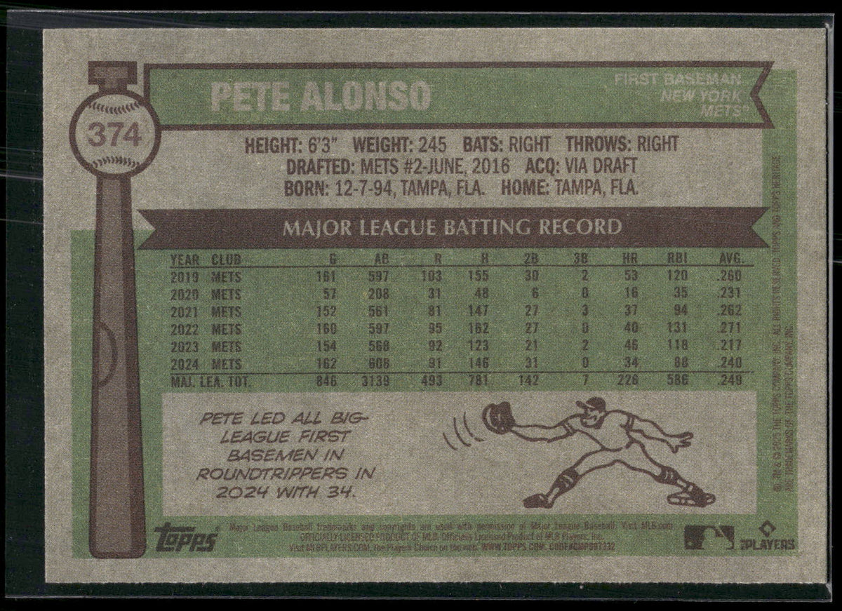 2025 Topps Heritage #374 Pete Alonso