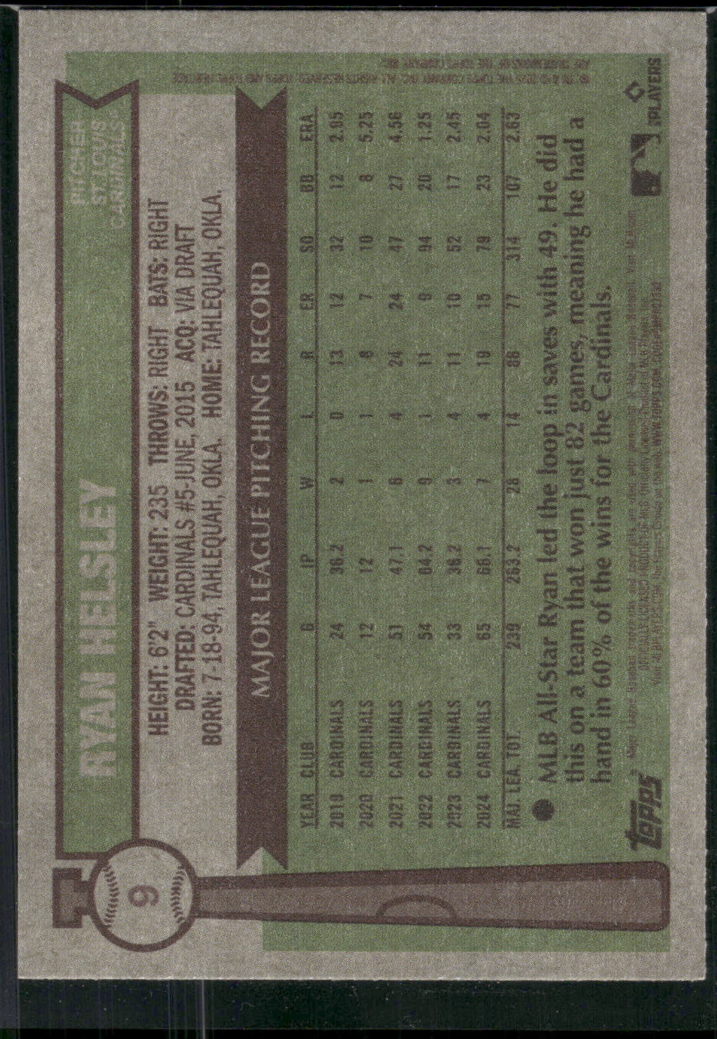 2025 Topps Heritage #9 Ryan Helsley