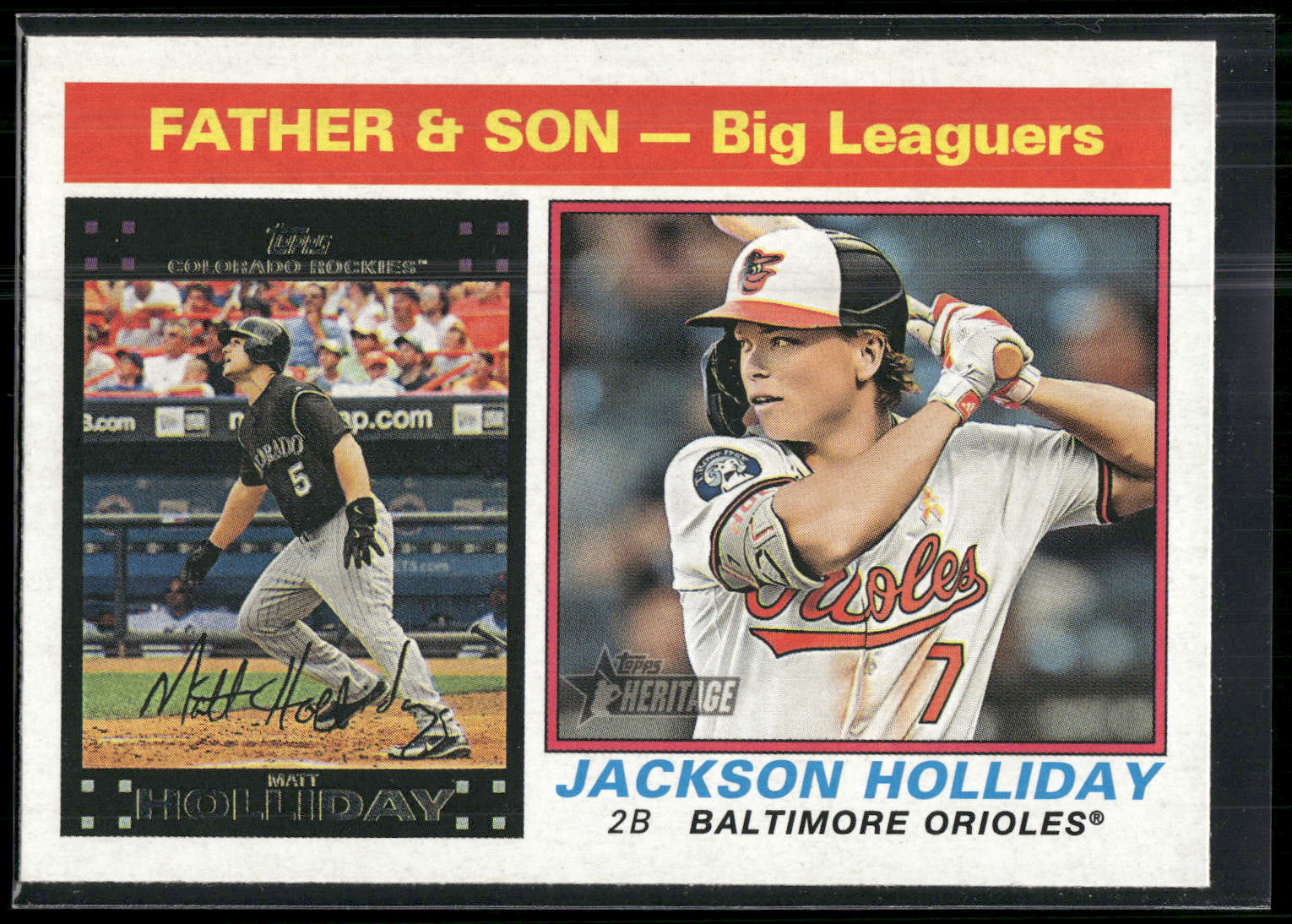2025 Topps Heritage #66 Matt Holliday / Jackson Holliday
