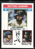 2025 Topps Heritage #191 NL (Luis Arraez / Marcell Ozuna / Shohei Ohtani)