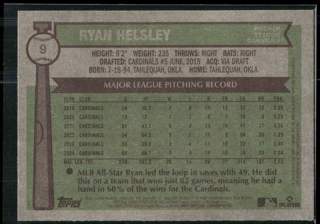 2025 Topps Heritage #9 Ryan Helsley