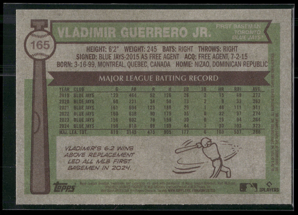 2025 Topps Heritage #165 Vladimir Guerrero Jr.