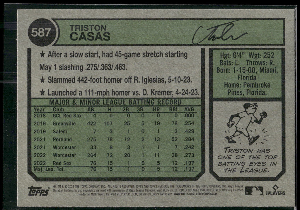 2023 Topps Heritage #587 Triston Casas