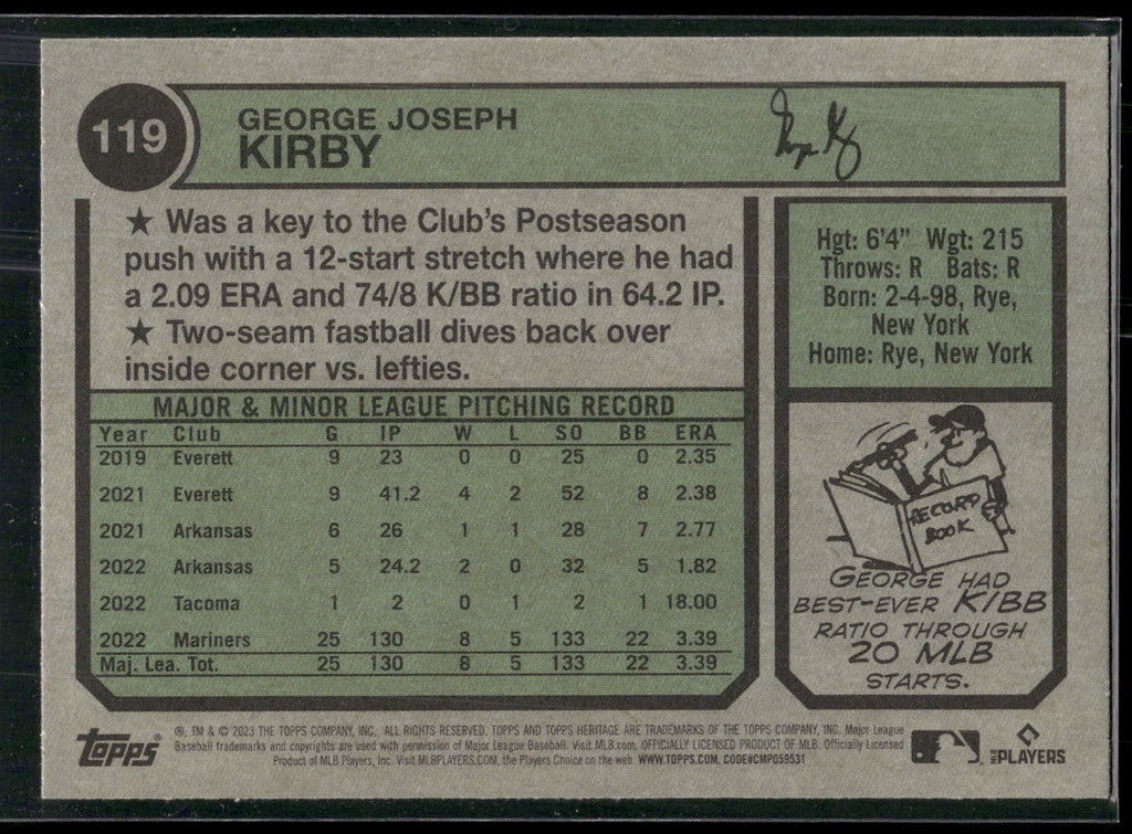 2023 Topps Heritage #119 George Kirby