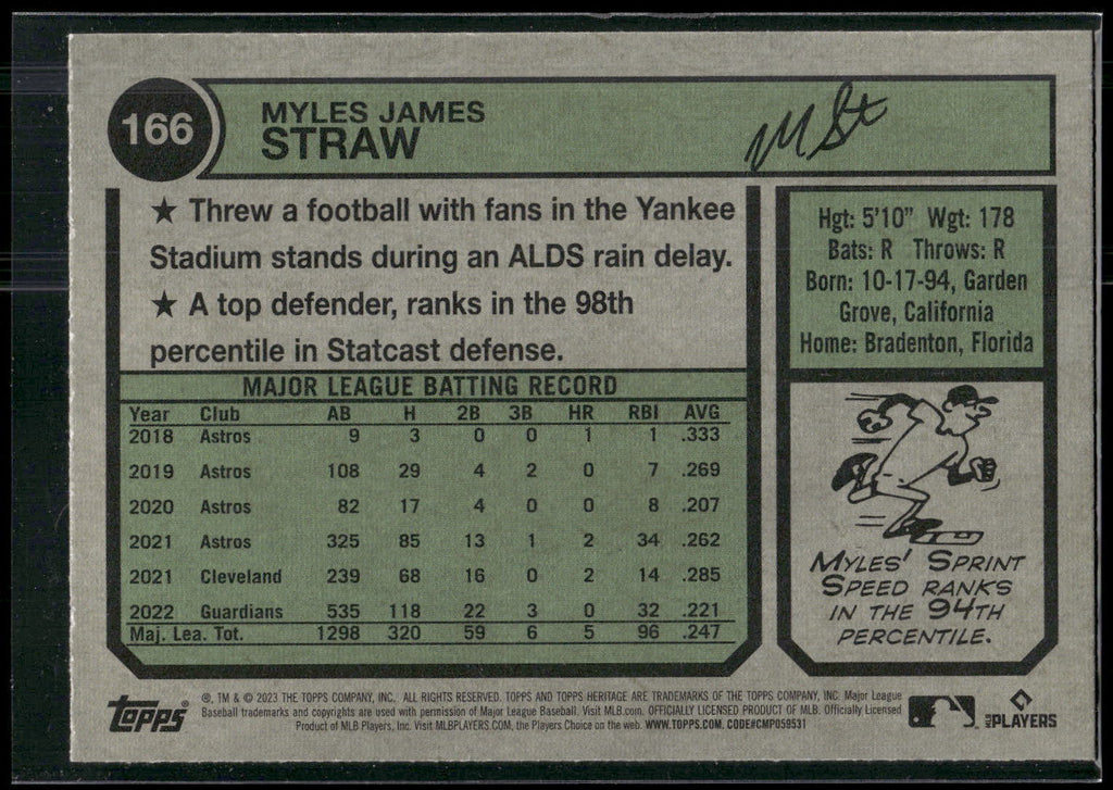 2023 Topps Heritage #166 Myles Straw