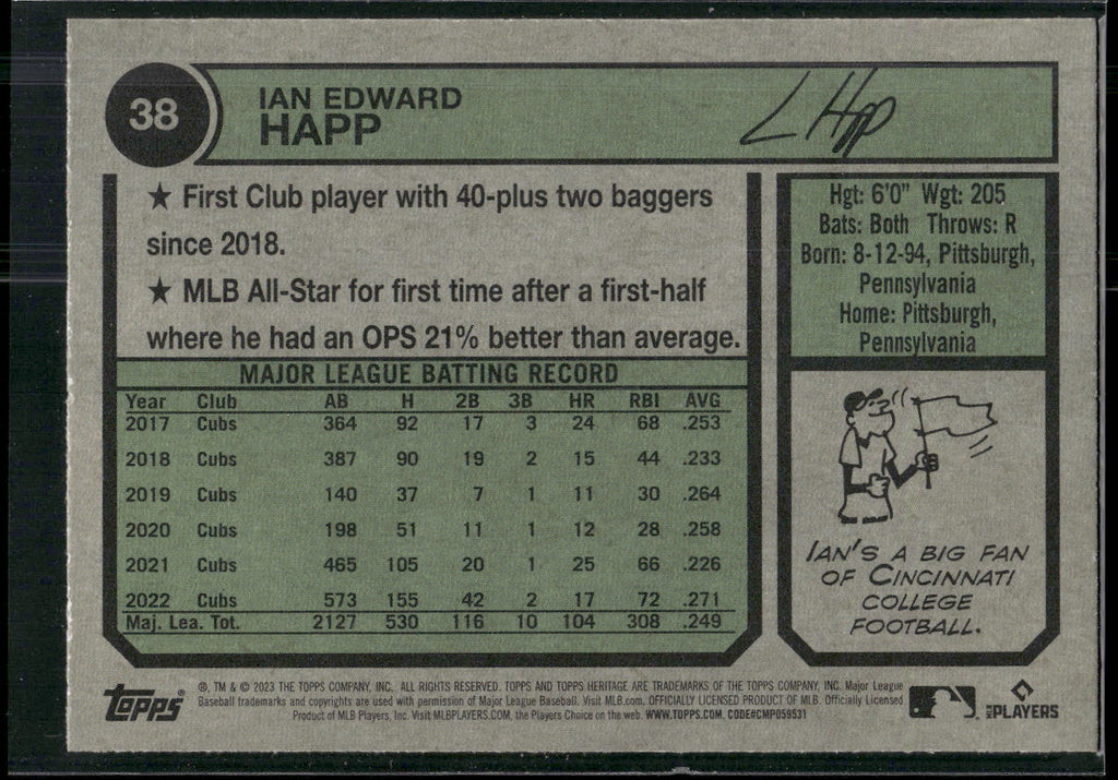 2023 Topps Heritage #38 Ian Happ