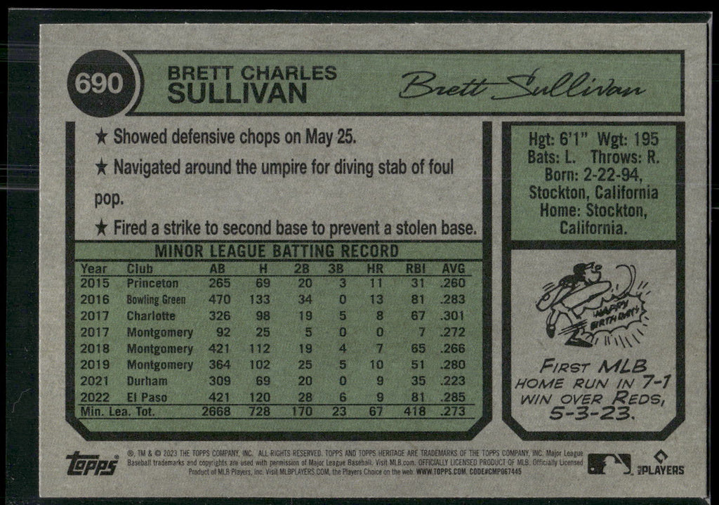2023 Topps Heritage #690 Brett Sullivan