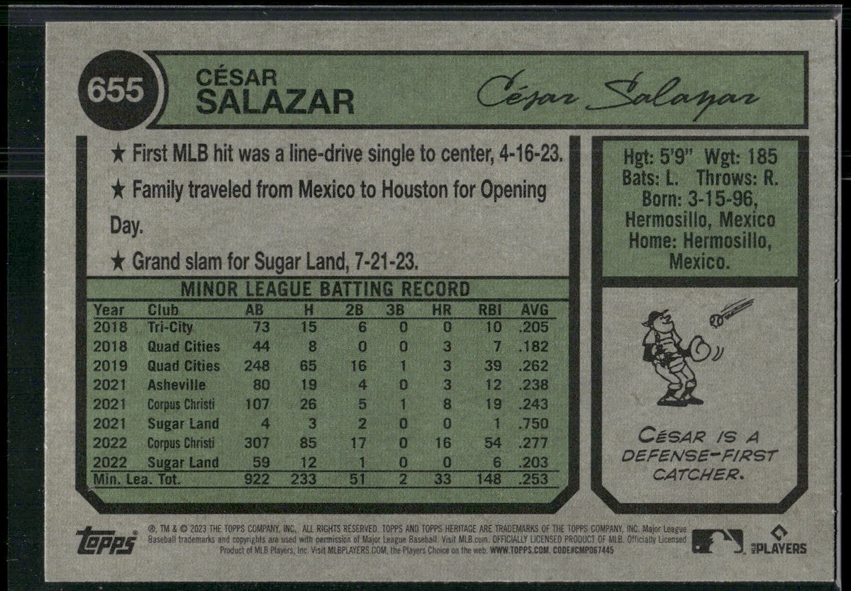 2023 Topps Heritage #655 Cesar Salazar