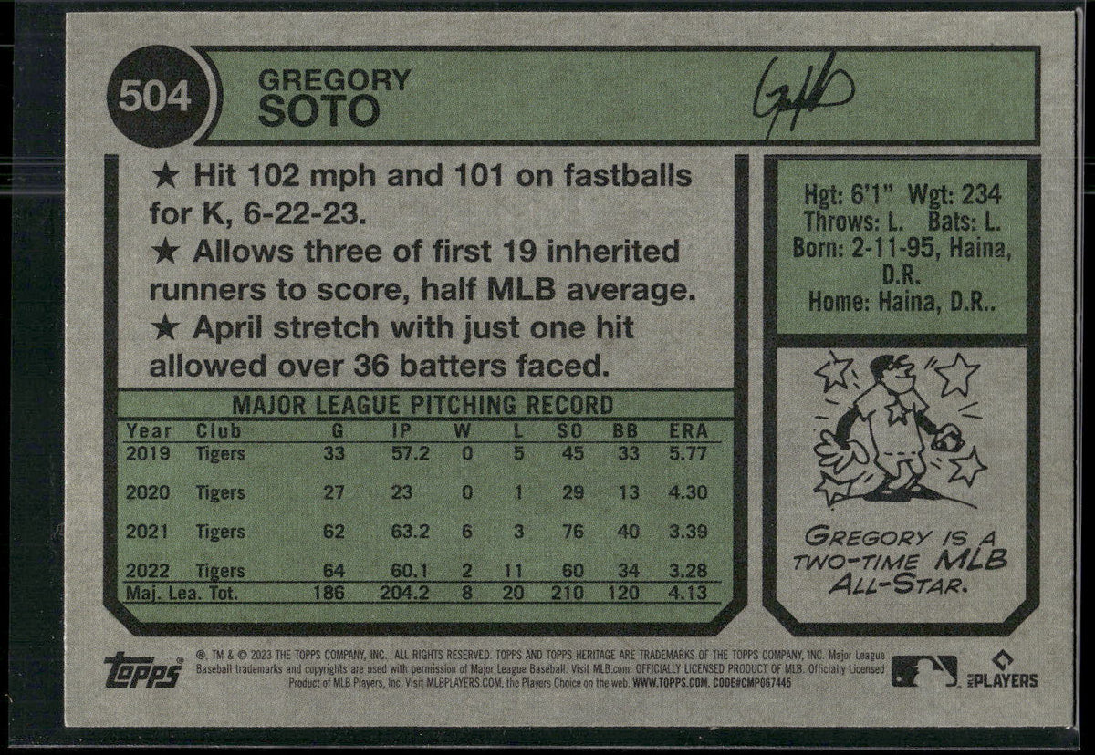 2023 Topps Heritage #504 Gregory Soto