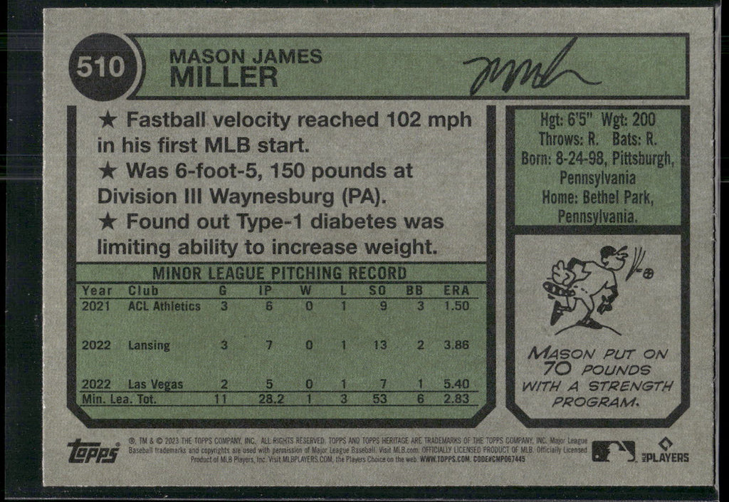 2023 Topps Heritage #510 Mason Miller