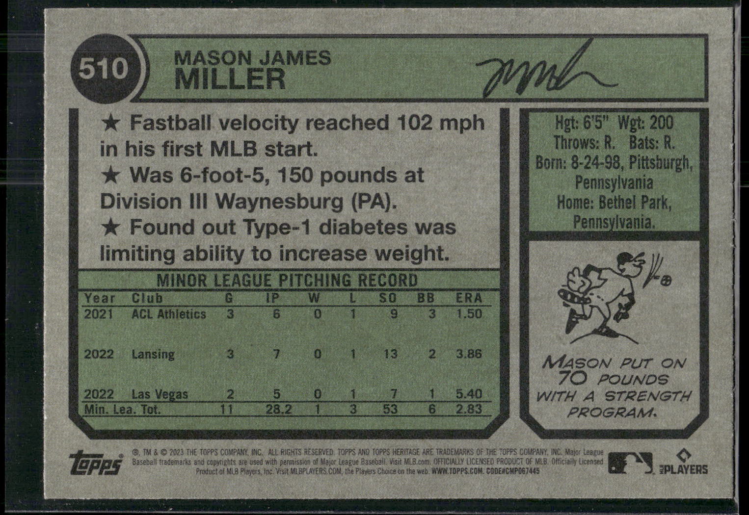 2023 Topps Heritage #510 Mason Miller