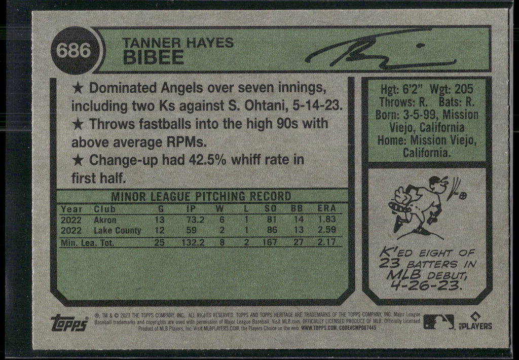 2023 Topps Heritage #686 Tanner Bibee