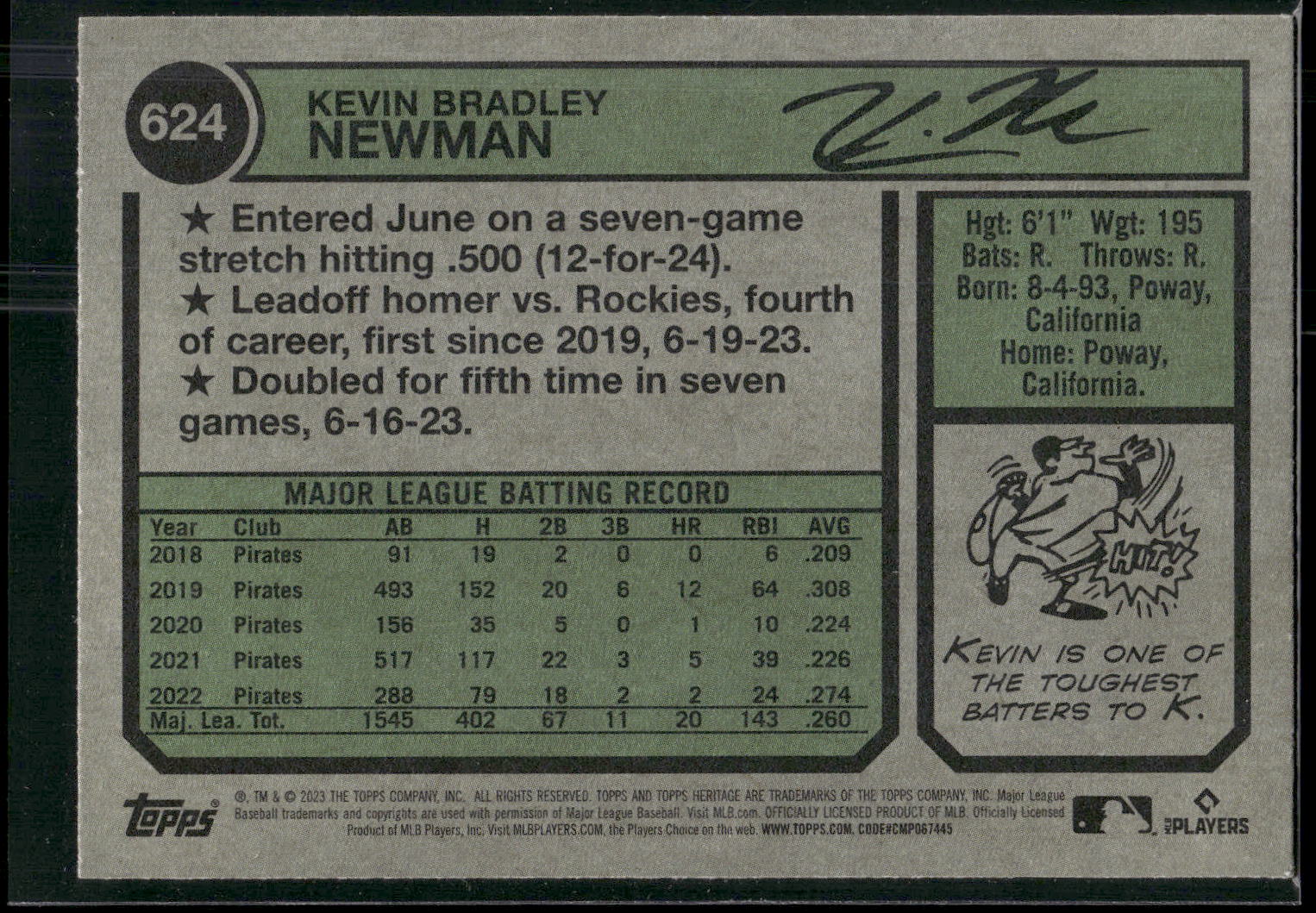 2023 Topps Heritage #624 Kevin Newman