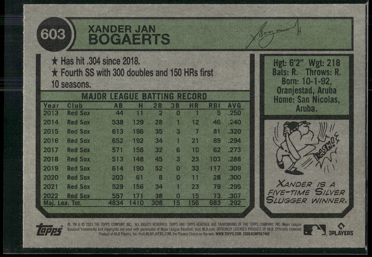 2023 Topps Heritage #603 Xander Bogaerts